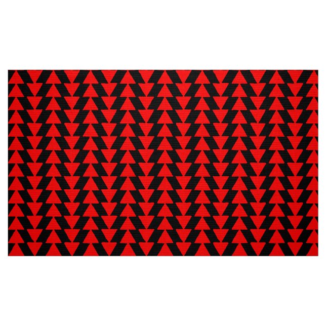 Tecido Triângulos Visuais - Vermelho em Preto (Fat Quarter)