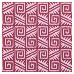 Tecido Tribal asteca de Ikat - Borgonha e rosa