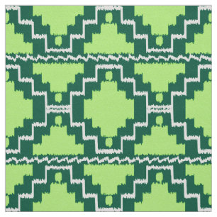 Tecido Tribal asteca de Ikat - floresta e verde limão