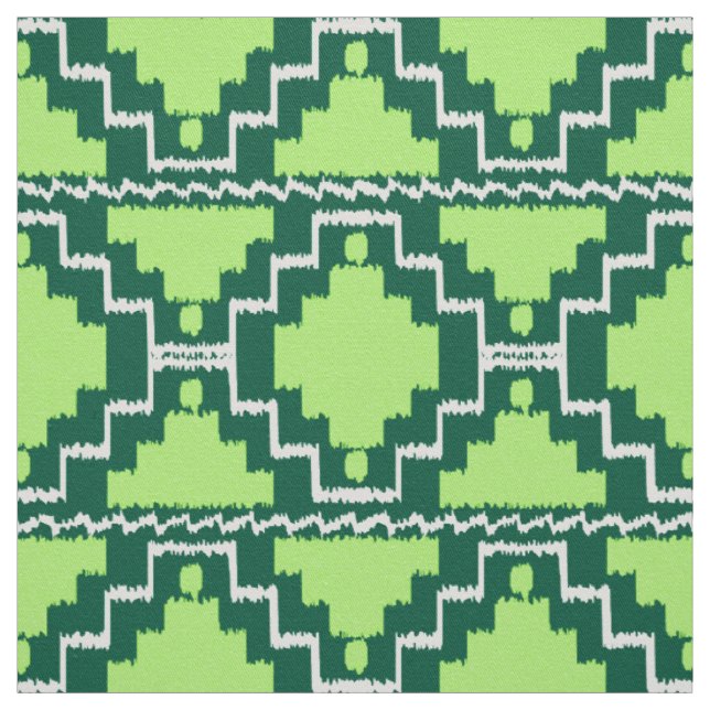 Tecido Tribal asteca de Ikat - floresta e verde limão (Modelo)
