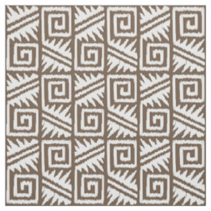 Tecido Tribal asteca de Ikat - Taupe Tan e branco