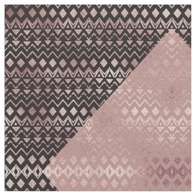 Tecido Tribal Aztec Geométrico Desenhado à rosa (Detalhe)