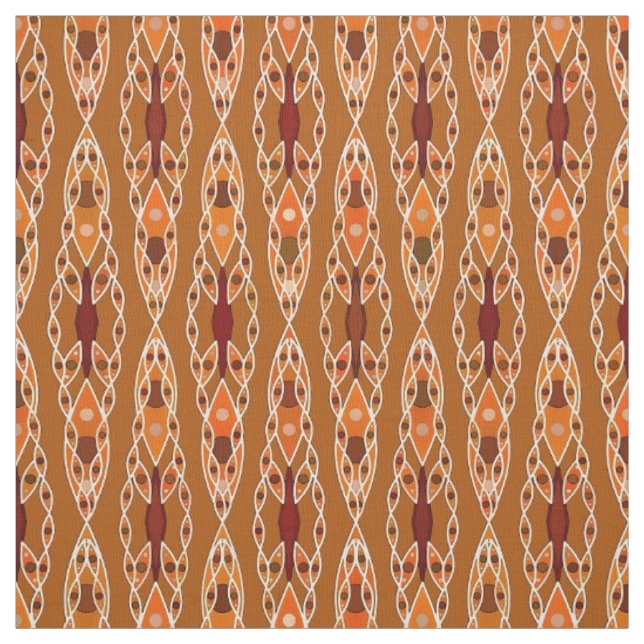 Tecido Tribal Batik - Ferrugem, Terracotta e Beige (Modelo)