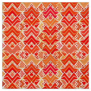 Tecido Tribal Batik Impressão, Mandarina e Laranja Claro