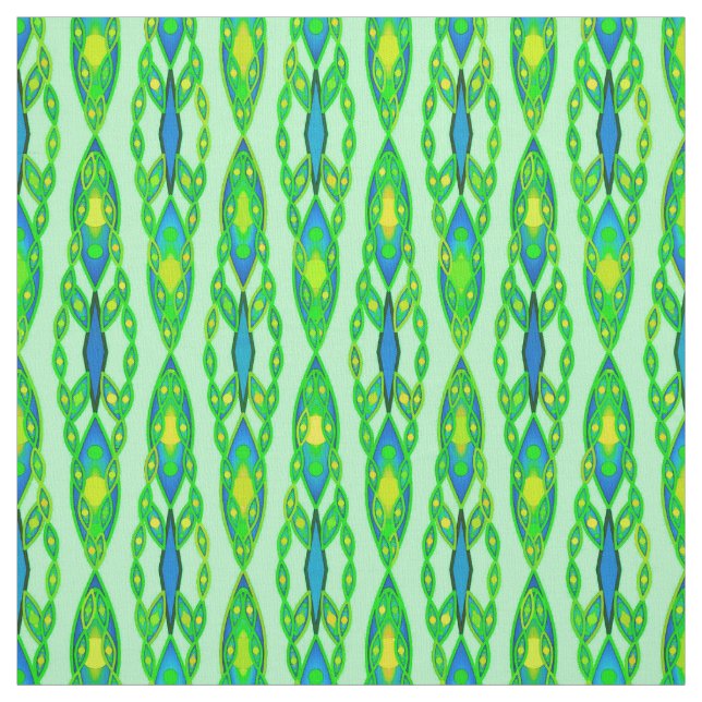 Tecido Tribal Batik - Mint, Emerald Green e Blue (Modelo)