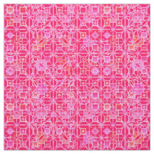 Tecido Tribal Batik - tons de fúcsia rosa