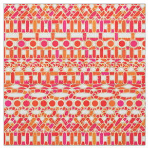 Tecido Tribal Batik - tons de laranja e rosa