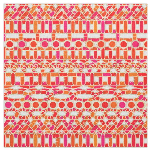 Tecido Tribal Batik - tons de laranja e rosa (Modelo)