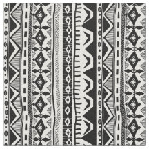 Tecido tribal branco preto do impressão da listra