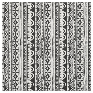 Tecido tribal branco preto do impressão da listra