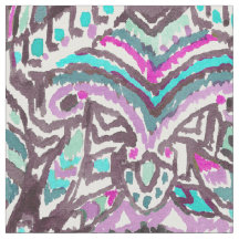 Tecido tribal da aguarela bárbara de Boho da pena