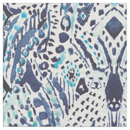 Tecido Tribal Ikat, AMIGO CHEETAH, em Indigo