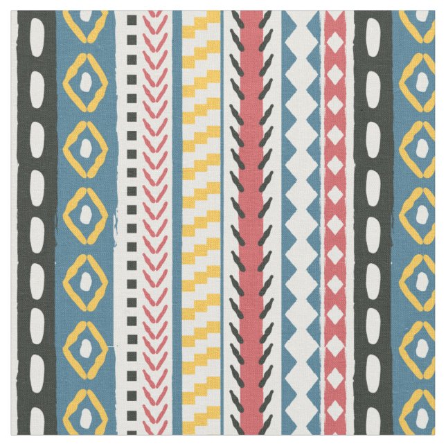 Tecido Tribal Stripe Chunky,Tecido Boho Colorido (Detalhe)