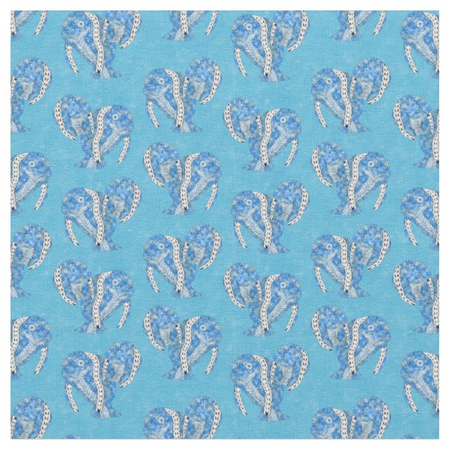 Tecido Tribal Tatto Manateus Ocean Blue (Detalhe)