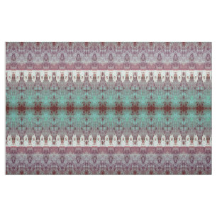 Tecido Tribal Western Patteral Teal Bull Cow Skull Countr