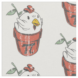 Tecido trocadilho de frango pote de dia feliz