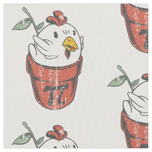 Tecido trocadilho de frango pote de dia feliz (Detalhe)