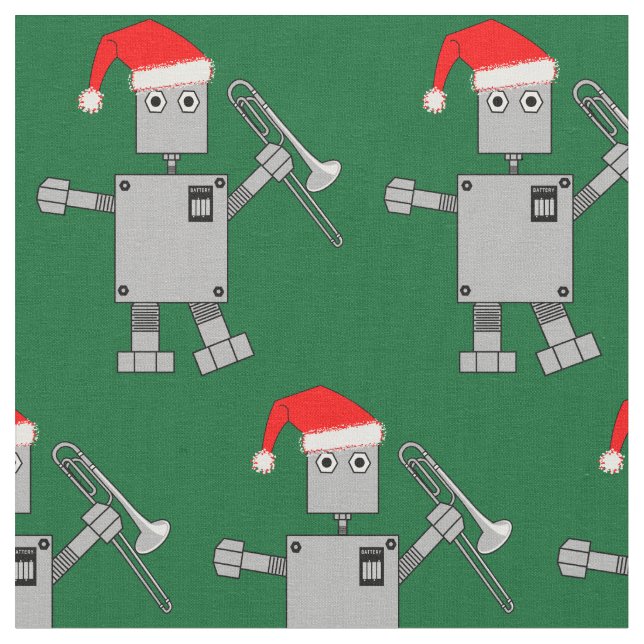 Tecido Trombone Santa Hat Robot (Detalhe)