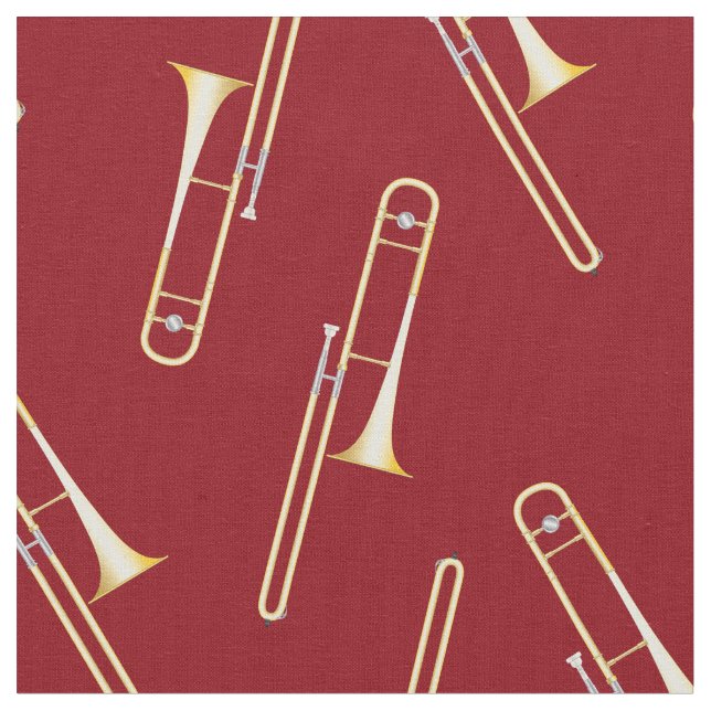 Tecido Trombones Musical Room Decor Red (Detalhe)