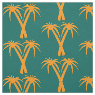 Tecido Tropicais laranjas - Palmeiras