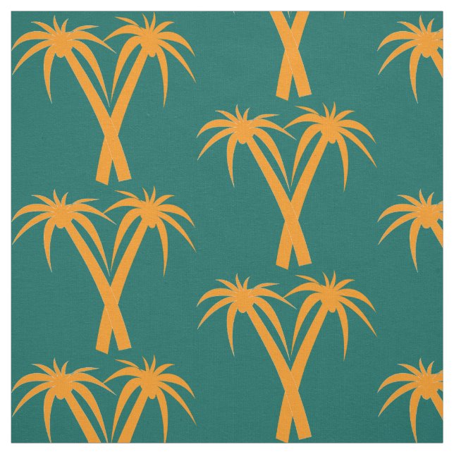 Tecido Tropicais laranjas - Palmeiras (Modelo)