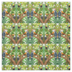 Tecido tropical dos pássaros de Toucan