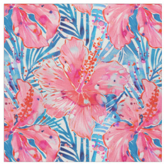 Tecido Tropical Hibiscus Breeze