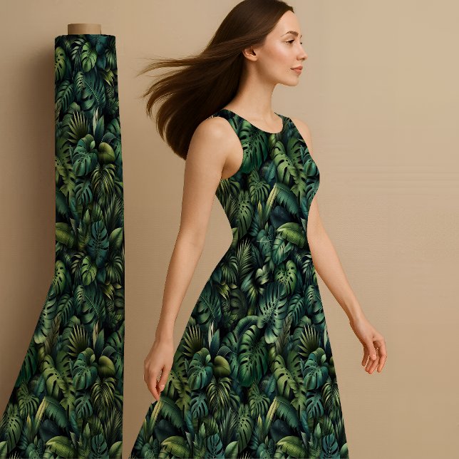 Tecido Tropical Monstera Botanical Green Jungle Printed (Fabric)