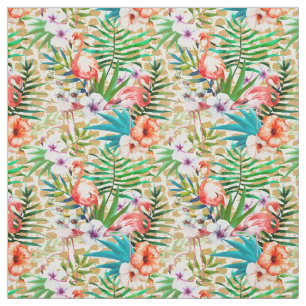 Tecido Tropical Pink Flamingo