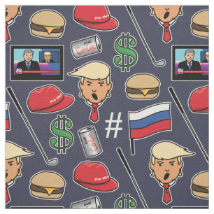 Tecido Trump, Money, Burgers, Golfe, Rússia e notícias 