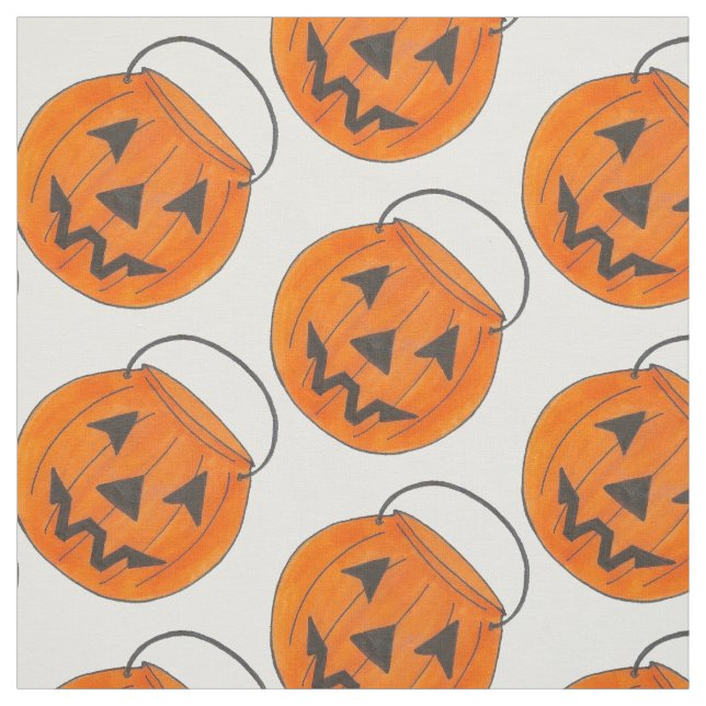 Tecido Truque de Laranja Halloween ou Balde de Abóbora (Modelo)