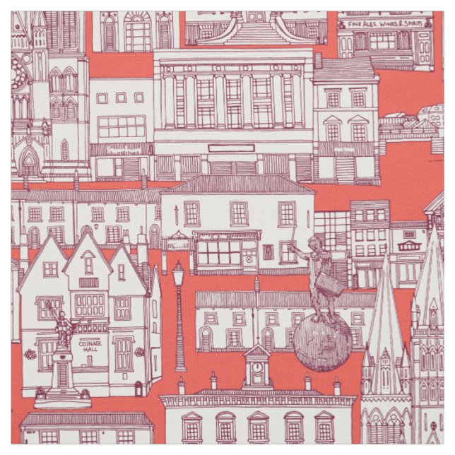 Tecido Truro toile vermelho clarete (Modelo)