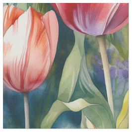 Tecido Tulipas de Aquarela (Vívido)