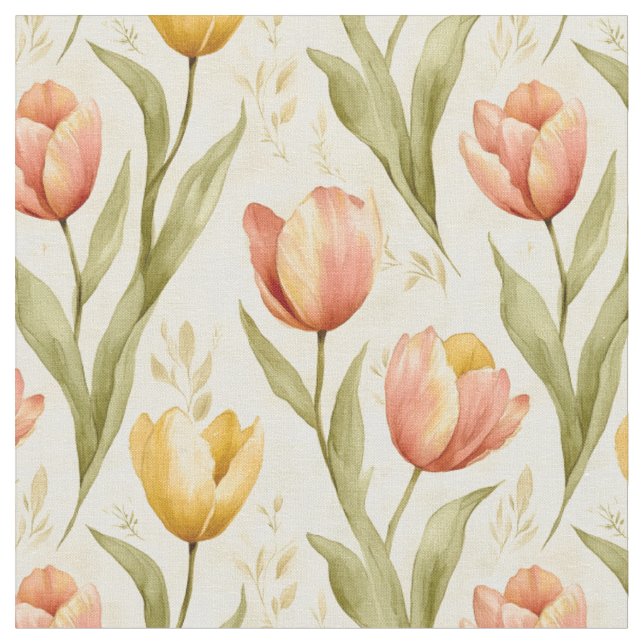 Tecido Tulipas no amarelo pálido (Detalhe)