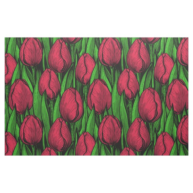 Tecido Tulipas vermelhas (Fat Quarter)