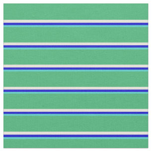 Tecido Turquesa, Azul, bege e faixas verdes marítimas