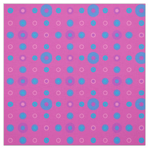 Tecido Turquesa, azul, magenta, teste padrão de bolinhas