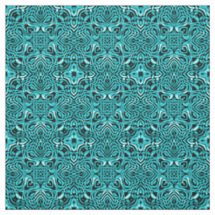 Tecido Turquesa Azul Teal Africano Padrão Mosaico