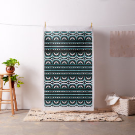 Tecido Turquesa Black White Tribal Humps Africano