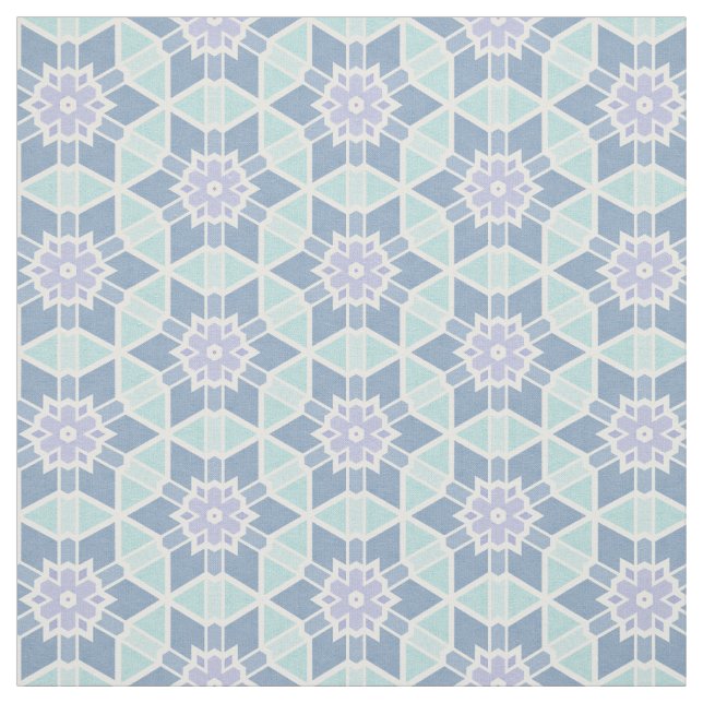 Tecido Turquesa Caleidoscópio Padrão Geométrico da Flor (Modelo)