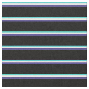 Tecido Turquesa, Creme de Casa Negra, Azul e Preto