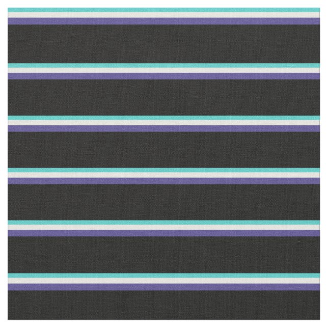 Tecido Turquesa, Creme de Casa Negra, Azul e Preto (Detalhe)