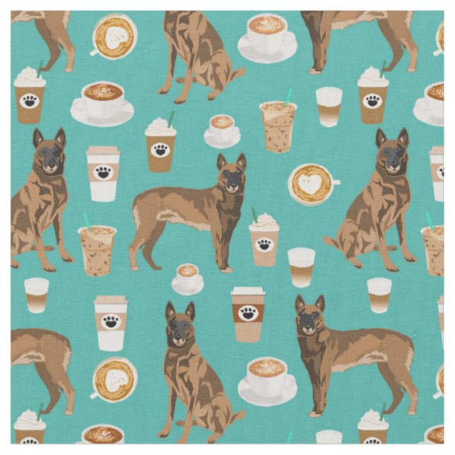 Tecido Turquesa de café de cão belga Malinois (Detalhe)