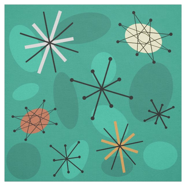 Tecido Turquesa do Starbursts do MidCentk (Modelo)