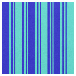 Tecido Turquesa e Padrão Azul Striped