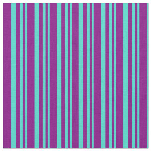 Tecido Turquesa e Padrão Roxo