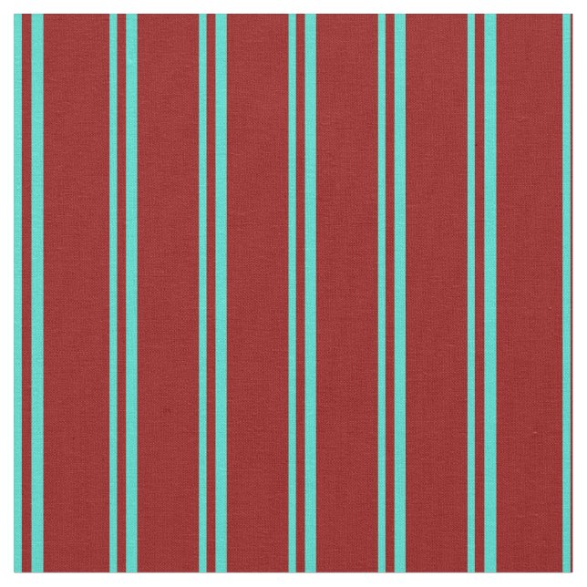 Tecido Turquesa e Padrão Vermelho Escuro Striped (Detalhe)