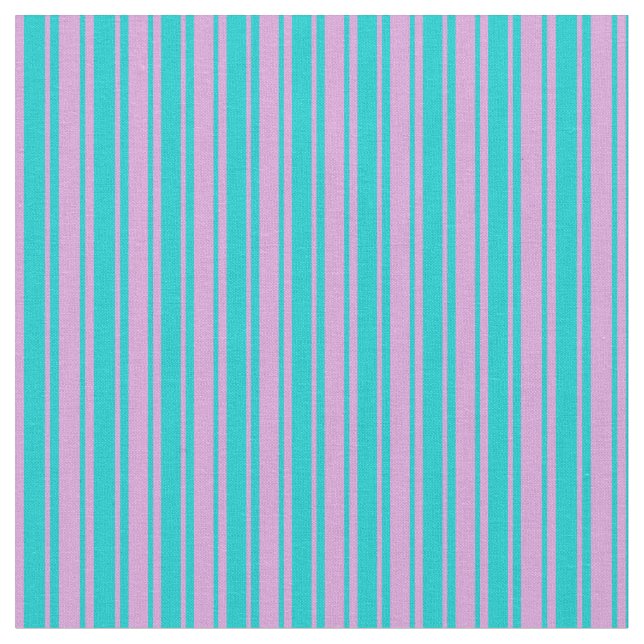 Tecido Turquesa Escura e Padrões de Ameixa de Stripes (Detalhe)