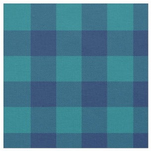 Tecido Turquesa Escura e Xadrez de Gingham Azul Marinho