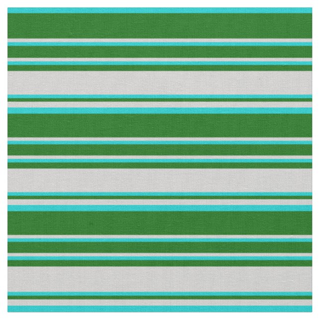 Tecido Turquesa Escura, Verde Escuro e Cinzas Claras (Detalhe)